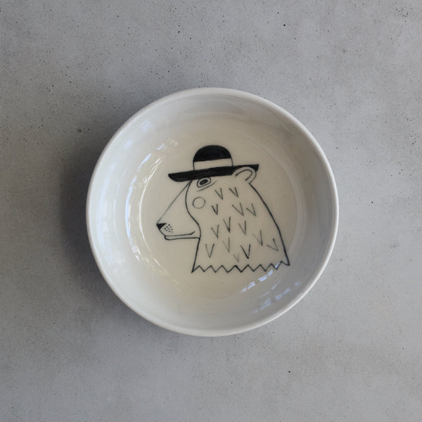 Bear with hat - Hand Illustrated Bowl