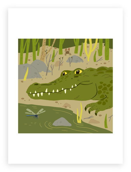 South African Animals (square) Crocodile